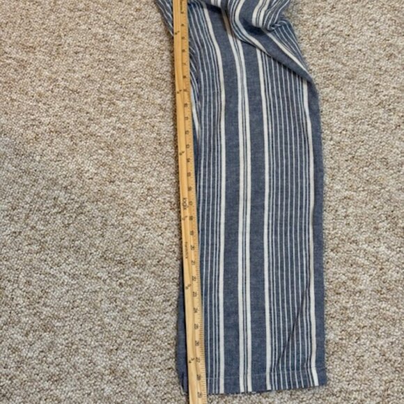 SO Striped Linen Blend Wide Leg Pants Women Med Coastal Beach Summer Lounge - Picture 11 of 12